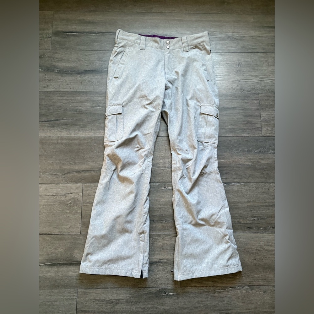Aperture Womens Gray Technical Outerwear 10000 MM Waterproof Snow Pants Size M